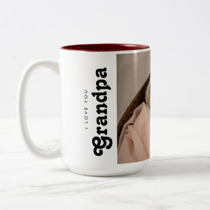 Caneca De Café Em Dois Tons I love you Grandpa Photo from baby