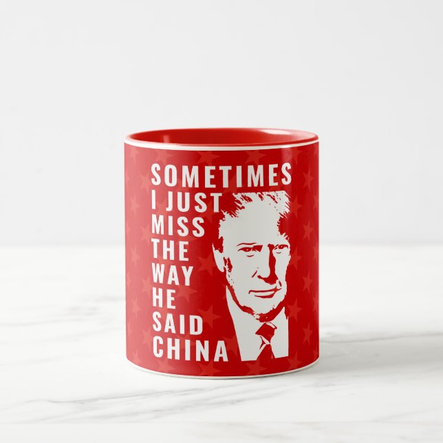 Caneca De Café Em Dois Tons I Miss Trump Pro trump 2024 anti Biden (Centro)