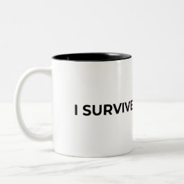 Caneca De Café Em Dois Tons I Survived The Sync Minimalist Typographic Mug