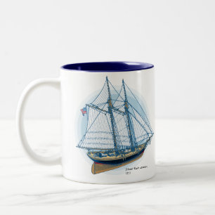 Caneca De Café Em Dois Tons Iate "América" da escuna, 1851