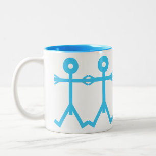 Caneca De Café Em Dois Tons Ícone de Homens Amor 2006 Arte Azul
