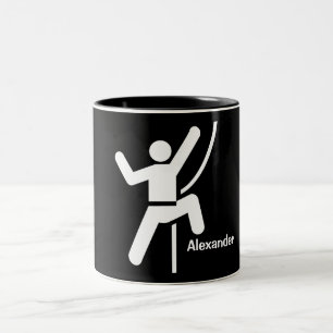 Caneca De Café Em Dois Tons Ícone preto e branco simples da escalada