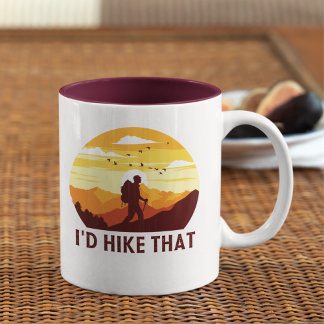Caneca De Café Em Dois Tons I'd Hike That Funny Hiking