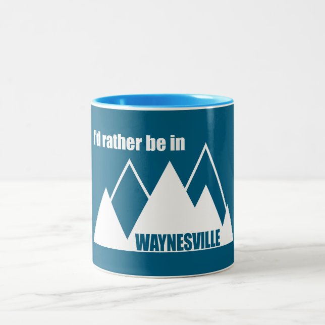 Caneca De Café Em Dois Tons I'd Rather Be In Waynesville Mountain (Centro)