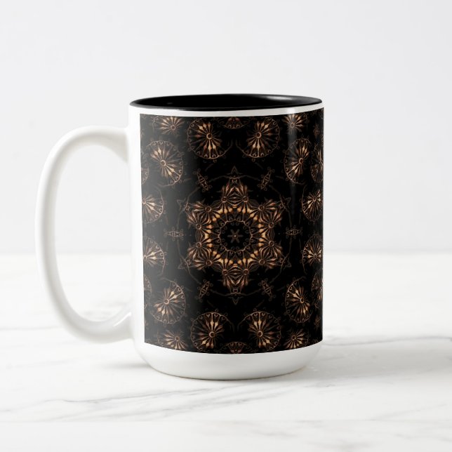 Caneca De Café Em Dois Tons Idade do Bronze Mandala (Esquerda)