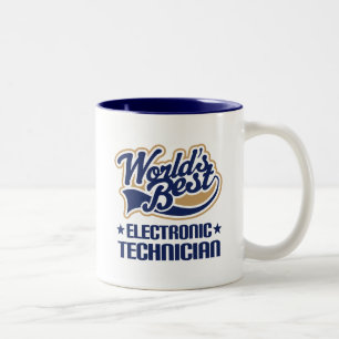 Caneca De Café Em Dois Tons Ideia do presente para o técnico eletrônico