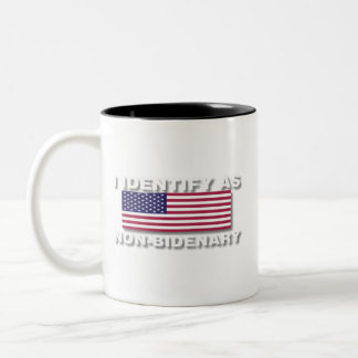 Caneca De Café Em Dois Tons Identificar como Patriótico Anti-Biden Não-Biden