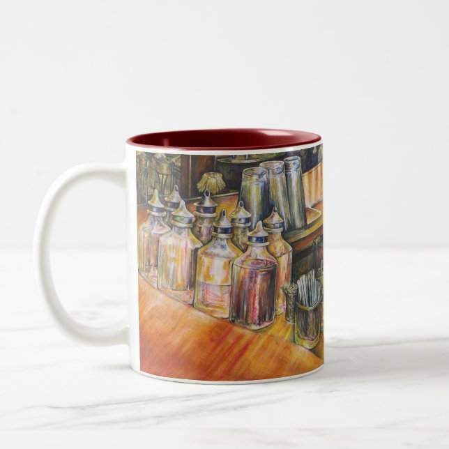 Caneca De Café Em Dois Tons Ideografia da luz Ouro (Esquerda)