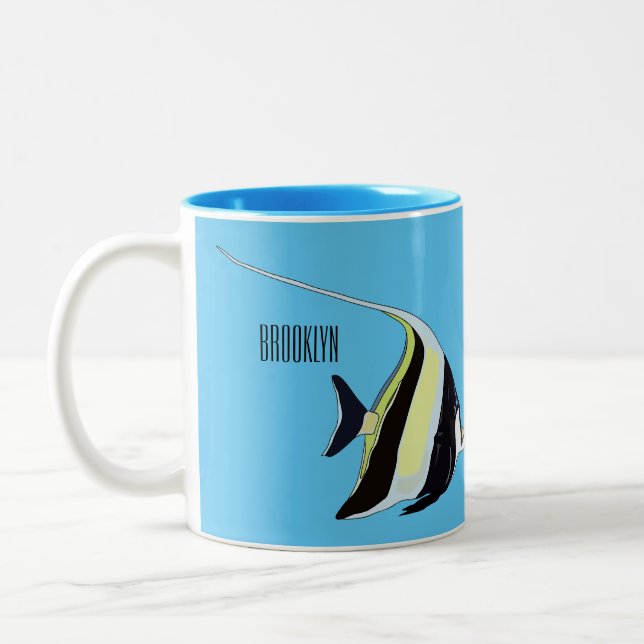 Caneca De Café Em Dois Tons Idiota de desenho animado (Esquerda)