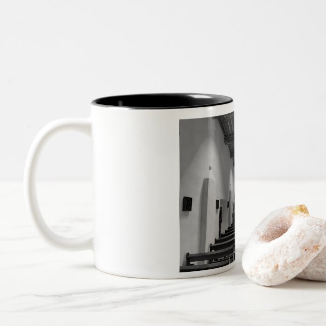 Caneca De Café Em Dois Tons igreja de Alamo (Com Donut)