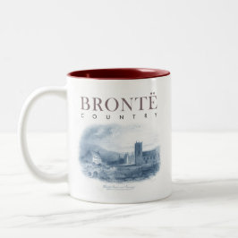 Caneca De Café Em Dois Tons Igreja de Bronte Country Haworth e Parsonage