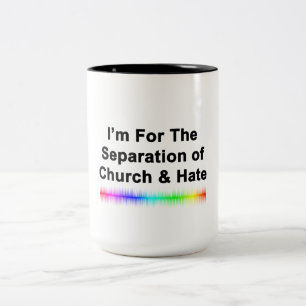 Caneca De Café Em Dois Tons Igreja e Ódio
