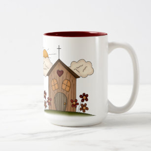 Caneca De Café Em Dois Tons Igreja Matéria