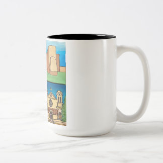 Caneca De Café Em Dois Tons Igrejas do Novo México! Arte original!