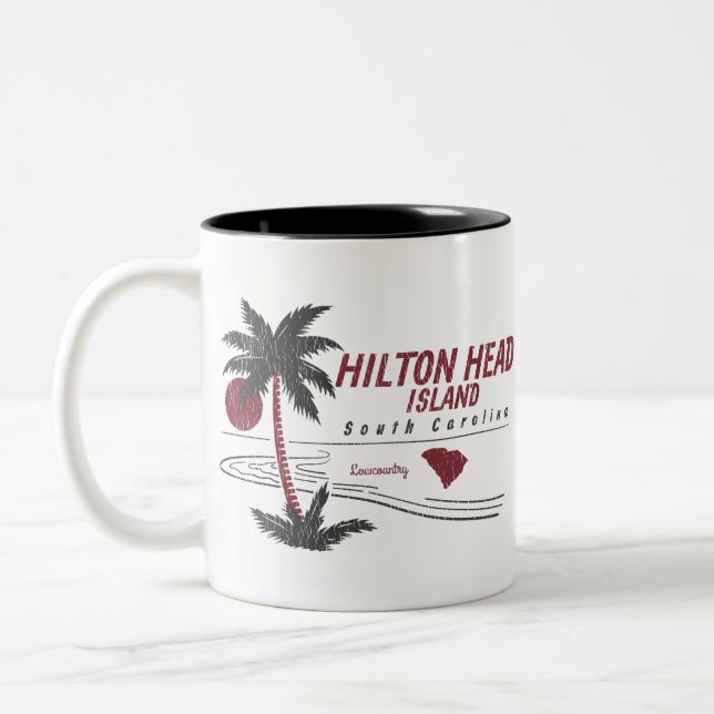 Caneca De Café Em Dois Tons Ilha de Hilton Head (Esquerda)