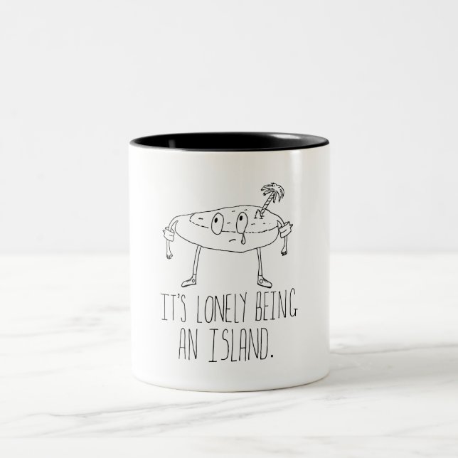 Caneca De Café Em Dois Tons Ilha dos desenhos animados (Centro)