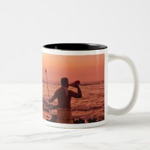 Caneca De Café Em Dois Tons Ilha Grande, Havaí. Pôr do sol, Big Island Hawaii.