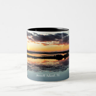 Caneca De Café Em Dois Tons Ilha Merritt, Flórida