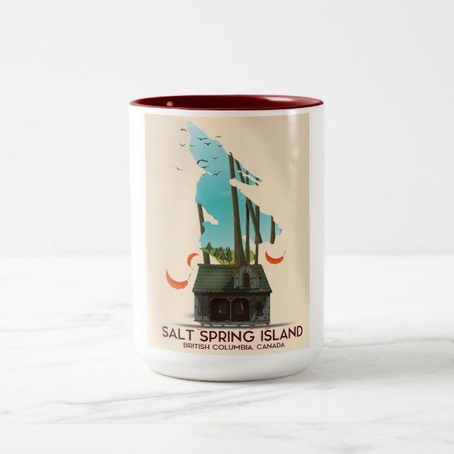 Caneca De Café Em Dois Tons Ilha Salt Spring Colúmbia Britânica Canadá (Centro)