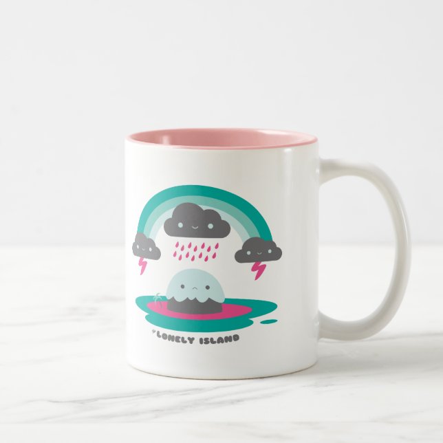 Caneca De Café Em Dois Tons Ilha triste 2 (Direita)