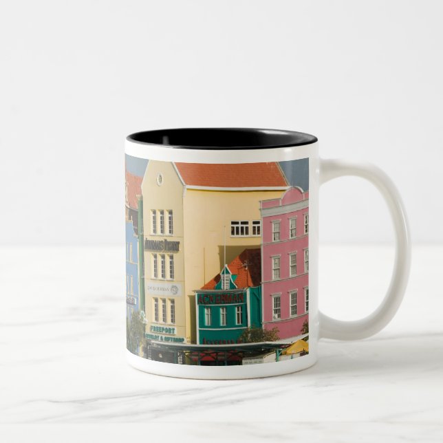 Caneca De Café Em Dois Tons Ilhas ABC, CURACAO, Willemstad: Harborfront 2 (Direita)