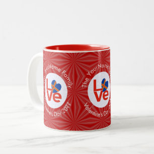 Caneca De Café Em Dois Tons Ilhas Åland Red Letter LOVE Bandeira Personalizada