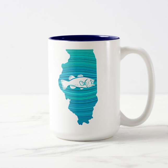 Caneca De Café Em Dois Tons Illinois Wave Fishing (Direita)
