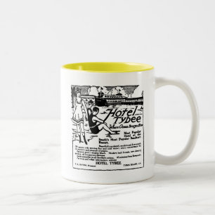 Caneca De Café Em Dois Tons Illustratio do jornal do vintage de Geórgia da