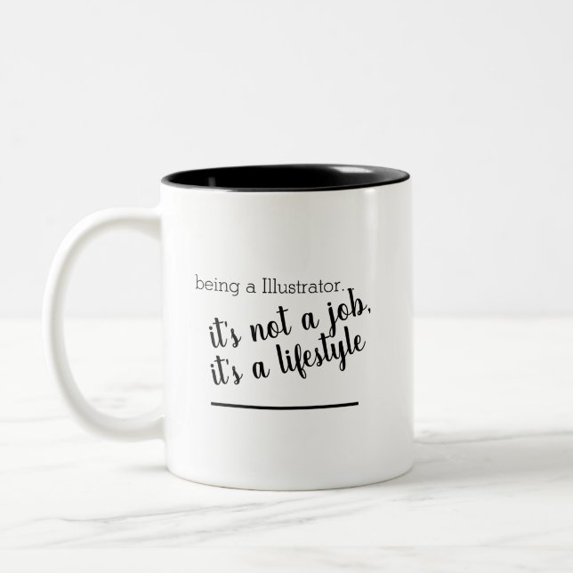 Caneca De Café Em Dois Tons Illustrator Lifestyle Coffee Mug (Esquerda)