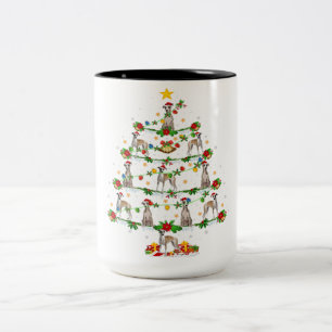Caneca De Café Em Dois Tons Iluminação do Lover do Cachorro Natal de chicote