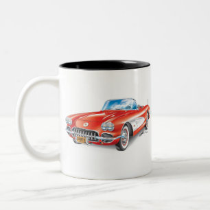 Caneca De Café Em Dois Tons Ilustração C1 Vermelha de Edward Eksi