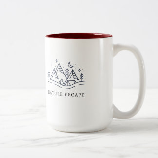 Caneca De Café Em Dois Tons Ilustração de Acampamento Nature Escape