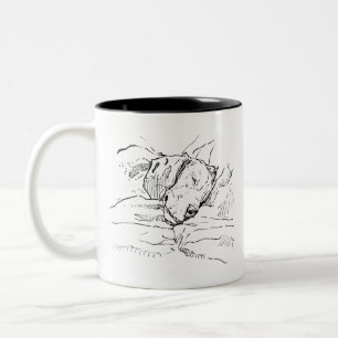 Caneca De Café Em Dois Tons Ilustração de Amante de Cachorro Beagle 