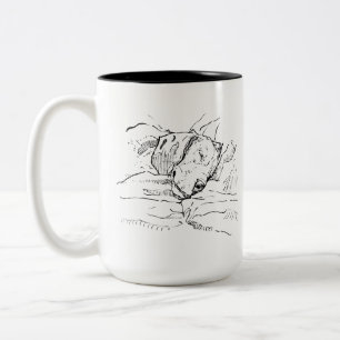 Caneca De Café Em Dois Tons Ilustração de Amante de Cachorro Beagle 