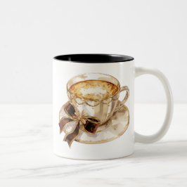 Caneca De Café Em Dois Tons Ilustração de café quente coquette castanho