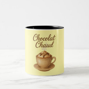 Caneca De Café Em Dois Tons Ilustração de Chocolate Quente Chaud Chocolate