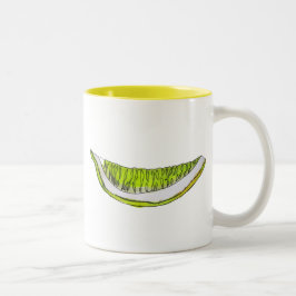 Caneca De Café Em Dois Tons Ilustração de cor d'água de fruta com fatia de lim