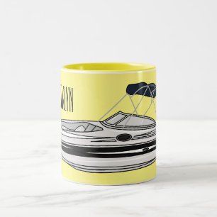 Caneca De Café Em Dois Tons Ilustração de desenho animado a motor