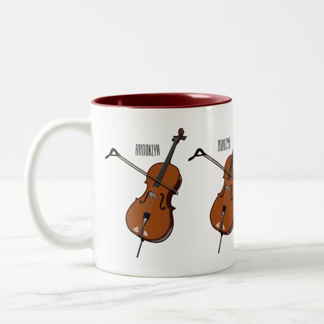 Caneca De Café Em Dois Tons Ilustração de desenho animado Cello (Esquerda)