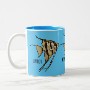 Caneca De Café Em Dois Tons Ilustração de desenho animado de Angelfish