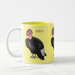 Caneca De Café Em Dois Tons Ilustração de desenho animado de aves condor da Ca