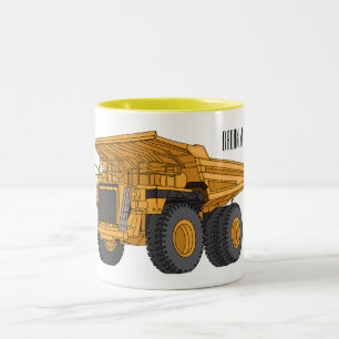 Caneca De Café Em Dois Tons Ilustração de desenho animado de caminhão Haul
