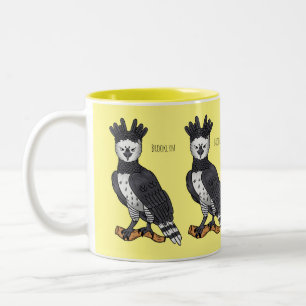 Caneca De Café Em Dois Tons Ilustração de desenho animado de Harpy eagle