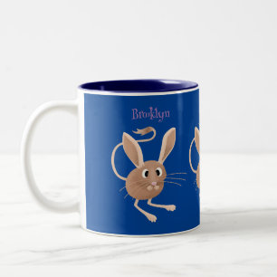 Caneca De Café Em Dois Tons Ilustração de desenho animado de jerboa, de orelha