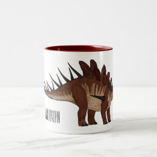 Caneca De Café Em Dois Tons Ilustração de desenho animado de Kentrosaurus