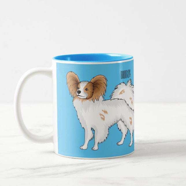 Caneca De Café Em Dois Tons Ilustração de desenho animado de Papillon (Esquerda)