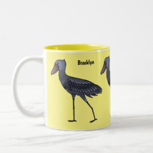 Caneca De Café Em Dois Tons Ilustração de desenho animado de pássaros