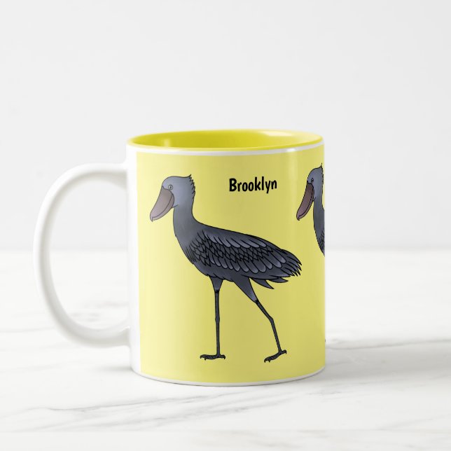 Caneca De Café Em Dois Tons Ilustração de desenho animado de pássaros (Esquerda)