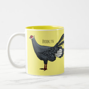 Caneca De Café Em Dois Tons Ilustração de desenho animado de pássaros com orel