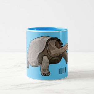 Caneca De Café Em Dois Tons Ilustração de desenho animado de tartaruga de Galá